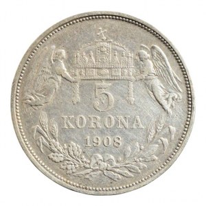 FJI 1848-1916, 5 kor. 1908 KB, dr.škr.