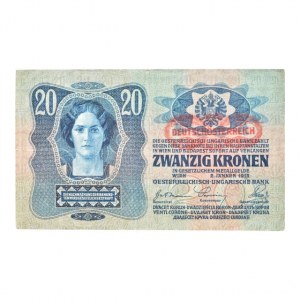 Rakousko-Uhersko, 20 K 1913 - přetisk Deutschösterreich série 2311 927569