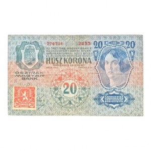 ČSR 1918-1939, 20 K 1913 - kolkovaná, I.vydání, série 2255 779741, B.2