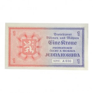 ČSR 1918-1939, 1 koruna b.l., série A 030, B.32a, neperf