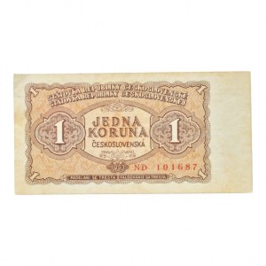 ČSR 1945-1992, 1 Kč 1953, série ND 101687, B.86b, neperf.