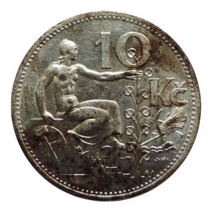 ČSR 1918-1939, 10 Kč 1932, dr.st.kor.