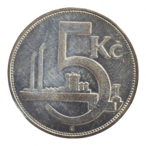 ČSR 1918-1939, 5 Kč 1929, dr.škr., nep.hr.