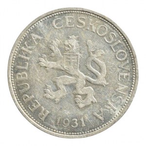 ČSR 1918-1939, 5 Kč 1931, zc.nep.rysky
