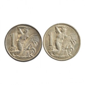 ČSR 1918-1939, 1 Kč 1923, 1924, 2 ks