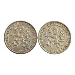 ČSR 1918-1939, 1 Kč 1923, 1924, 2 ks