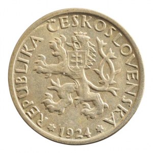 ČSR 1918-1939, 1 Kč 1924 sbírková R