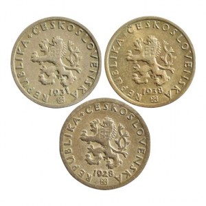 ČSR 1918-1939, 20 hal. 1928, 1931, 1938, 3 ks