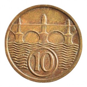 ČSR 1918-1939, 10 hal. 1933, patina, R