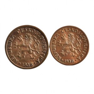 ČSR 1918-1939, 10 hal. 1938, 5 hal. 1938, sbírkové, 2 ks