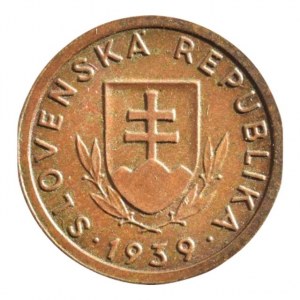 SLOVENSKO 1939-1945, 10 hal. 1939 CuZn, pěkná patina, sbírkový