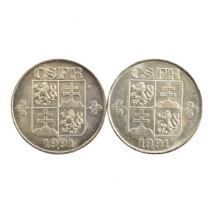 ČSR 1945-1992, 5 Kč 1991, obě mincovny