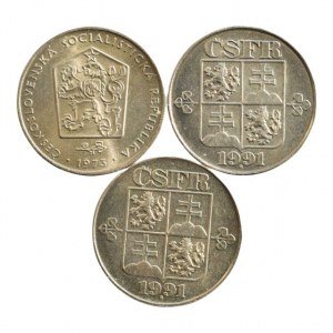 ČSR 1945-1992, 2 Kč 1973, 1991 obě mincovny, 3 ks