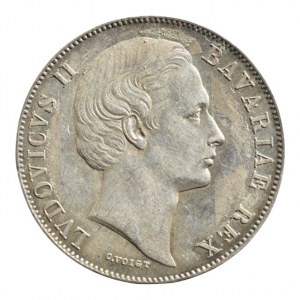 Bavorsko, Ludwig II. 1864-1886, tolar 1871, madona, AKS 176, Dav.611, zc.nep.rysky, dr.hr.