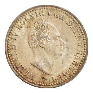 Braunschweig-Calenberg-Hannover, Wilhelm IV. 1830-1837, tolar 1837 A, Dav. 664, AKS 64, patina, sbírkový