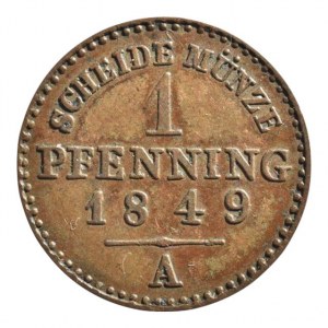 Prusko, Friedrich Wilhelm IV. 1840-1861, 1 pfennig 1849 A, AKS 92