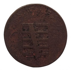Sasko, Karl August 1775-1828, Cu 4 pfennig 1810 porézní střížek