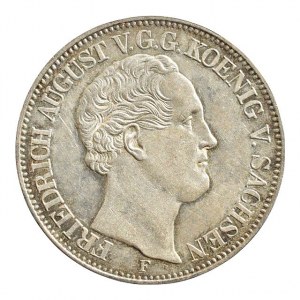 Sasko-Albertinische Linie, Fridrich August II. 1836-1854, tolar 1853 F, Dav.878, ASK 101, patina, sbírkový