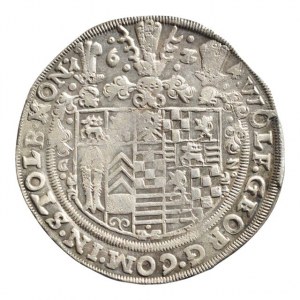 Stolberg, Wolfgang Georg 1615-1631, tolar 1624, Dav.7778, dr.vad.mat., nepravidelný střížek, patina