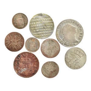 Německo do r. 1871, konvoluty , Lot 9 ks drobných mincí Německých zemí včetně Ag