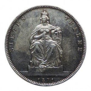 Prusko, Vilém I. 1861-1888, tolar 1871 A, vítězný tolar