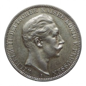 Prusko, Vilém II. 1888-1918, 3 Marka 1912 A, nep.zásek na hraně
