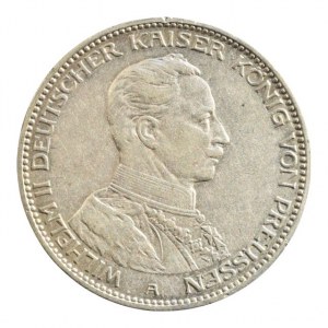 Prusko, Vilém II. 1888-1918, 3 marka 1914 A - císař v uniformě, dr.hr., nep.rysky