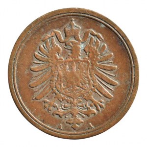 Prusko, Vilém II. 1888-1918, 1 pfennig 1874 A, lepší ročník