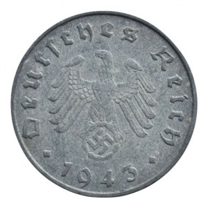 NĚMECKO III. ŘÍŠE, 10 pfennig 1943 E, R