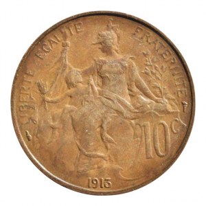 Francie, III.republika, 1871 - 1940, 10 centimů 1913, KM# 843, patina