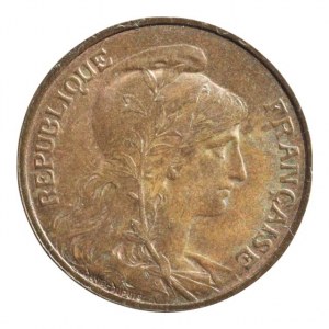 Francie, III.republika, 1871 - 1940, 5 centimů 1905, KM# 842, patina