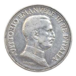 Itálie, Viktor Emanuel III. 1900-1946, 2 lira 1915, Ag835, 10g, dr.hr.
