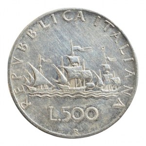 Itálie, republika 1946 - , 500 lira 1958