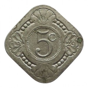 Nizozemí, Wilhelmina 1890-1948, 5 cent 1929