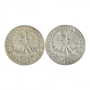 Polsko 1918-1939, 5 zlotých 1933, 1934, Parchimowicz 116c,d, 2 ks