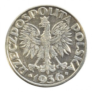 Polsko 1918-1939, 2 zloté 1936 Loď, Ag750, 4.4g, KM#30