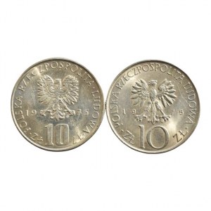 Polsko 1939-1990, 10 zlotých 1975, Prus, Mickiewicz, 2 ks