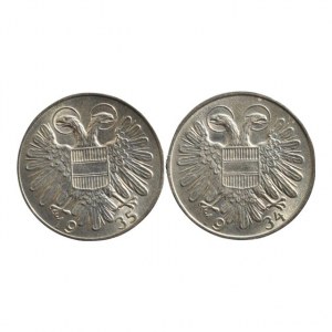 Rakousko - republika, 1 schilling 1934, 1935, 2 ks
