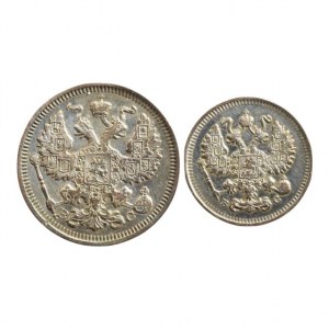 Rusko, Mikuláš II. 1894-1917, 20 kopějka 1915 BC, 10 kopějka 1914 SPB, 2 ks