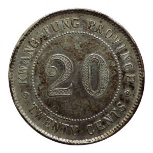 Čína, republika, provincie Kuang-Tung, 20 cent (1924) Ag