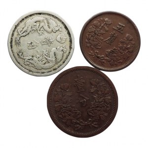 Čína, Mandžusko, 1 Fen (1933-1939) + 5 Li (1933-1939) + 1 Chiao (1933-1939), 3 ks