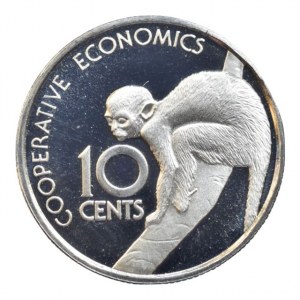 Guyana, 10 cent 1976, z leštěného razidla