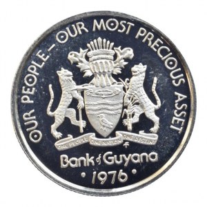 Guyana, 10 cent 1976, z leštěného razidla