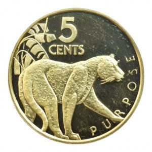 Guyana, 5 cent 1976, z leštěného razidla