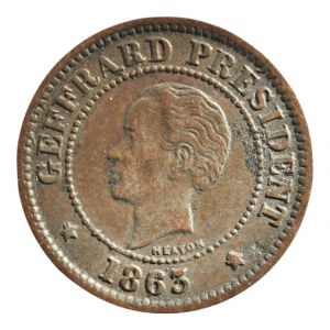 Haiti, 5 centimů 1863, KM #  39