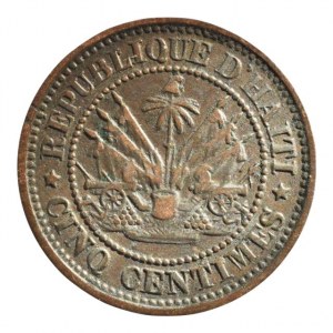 Haiti, 5 centimů 1863, KM #  39