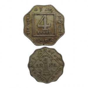 Indie, Jiří V. 1910-1936, 4 anna 1919 + 1 anna 1919 2ks