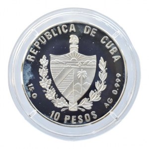 Kuba, 10 pesos 1997, XXVII. letní olympijské hry, Sydney 2000 - šerm, KM#591
