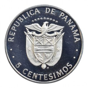 Panama, 5 centimos 1975, z leštěného razidla