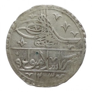 Turecko, Selim III. 1789-1807, AR Yuzluk AH 1203 (=1789) Istambul Dav. 1817, KM 507, 31,741g
